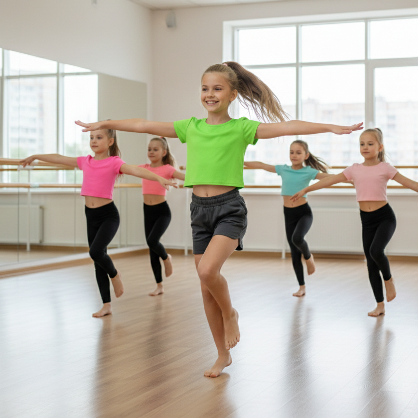 Girls Cape Sleeve Crop Top