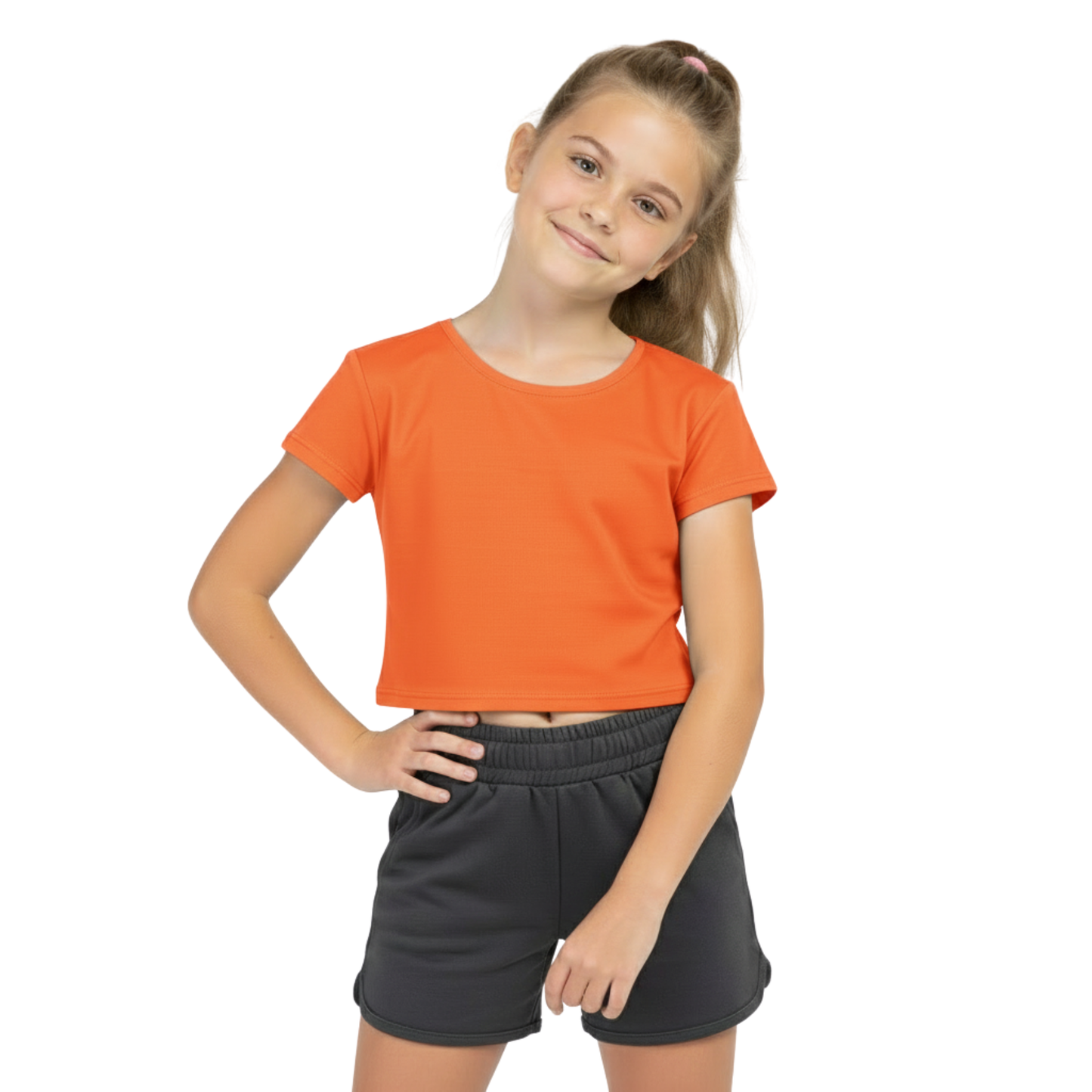 Girls Cape Sleeve Crop Top