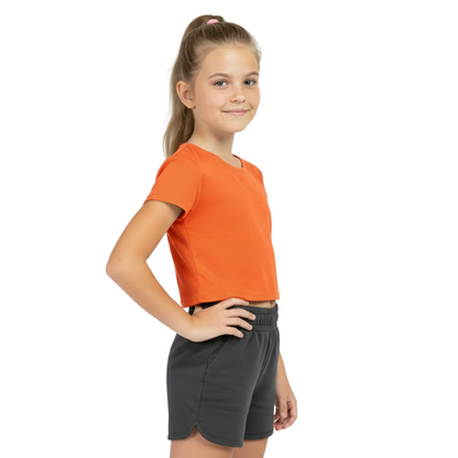 Girls Cape Sleeve Crop Top