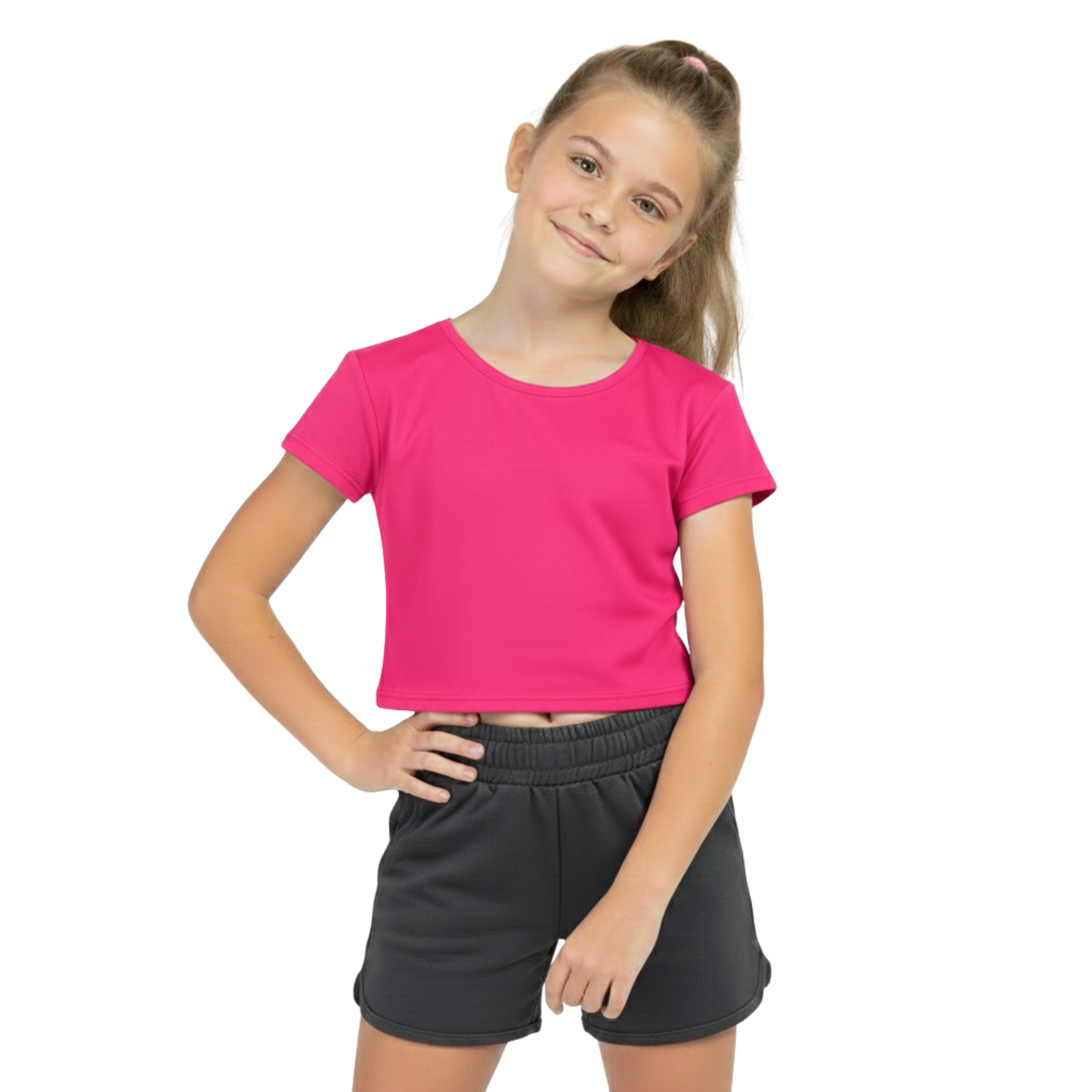 Girls Cape Sleeve Crop Top