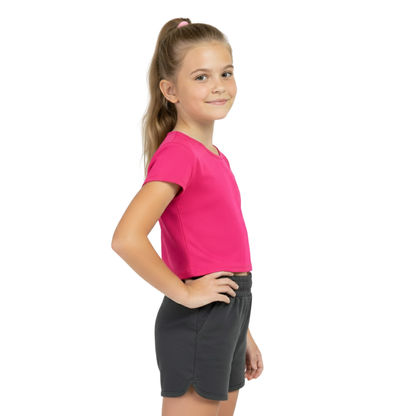 Girls Cape Sleeve Crop Top