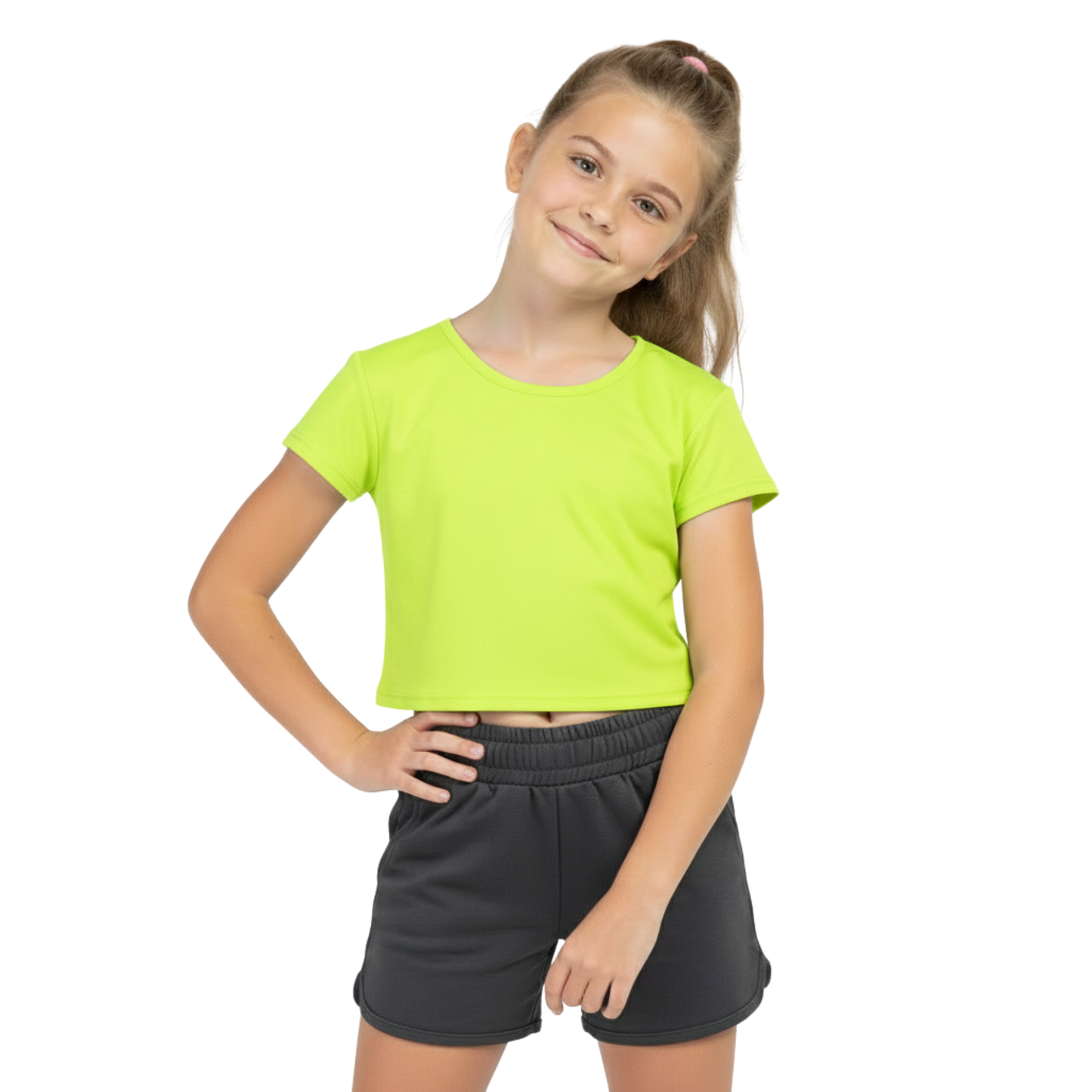 Girls Cape Sleeve Crop Top