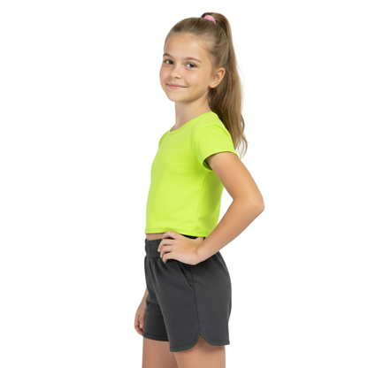 Girls Cape Sleeve Crop Top