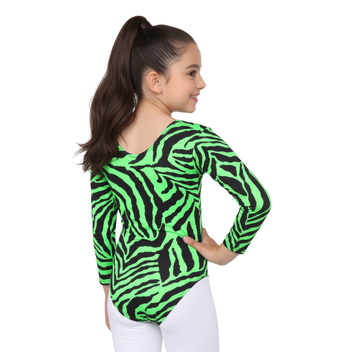 Girls Long Sleeve Bodysuit Zebra Print