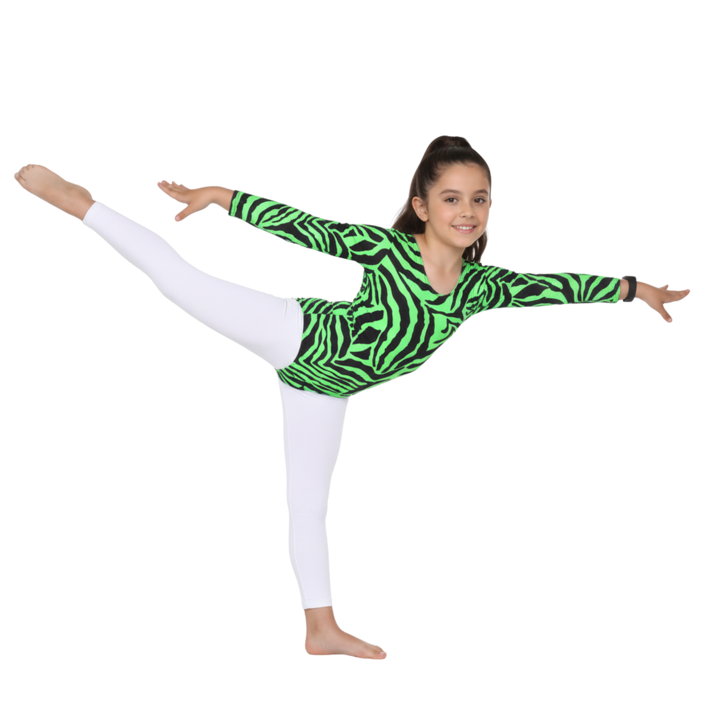 Girls Long Sleeve Bodysuit Zebra Print