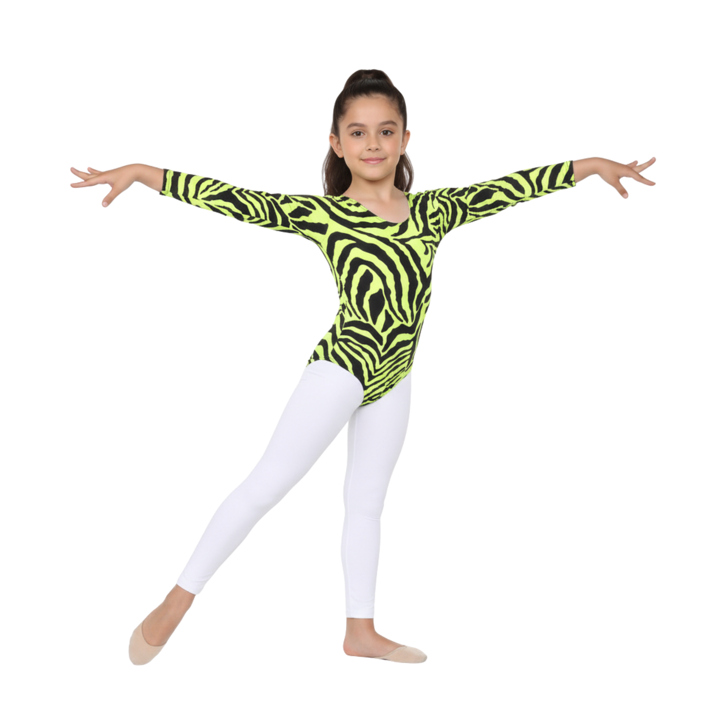 Girls Long Sleeve Bodysuit Zebra Print