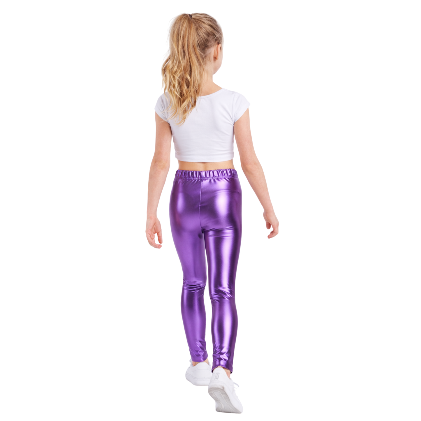 Kids Elasticated Metallic Leggings