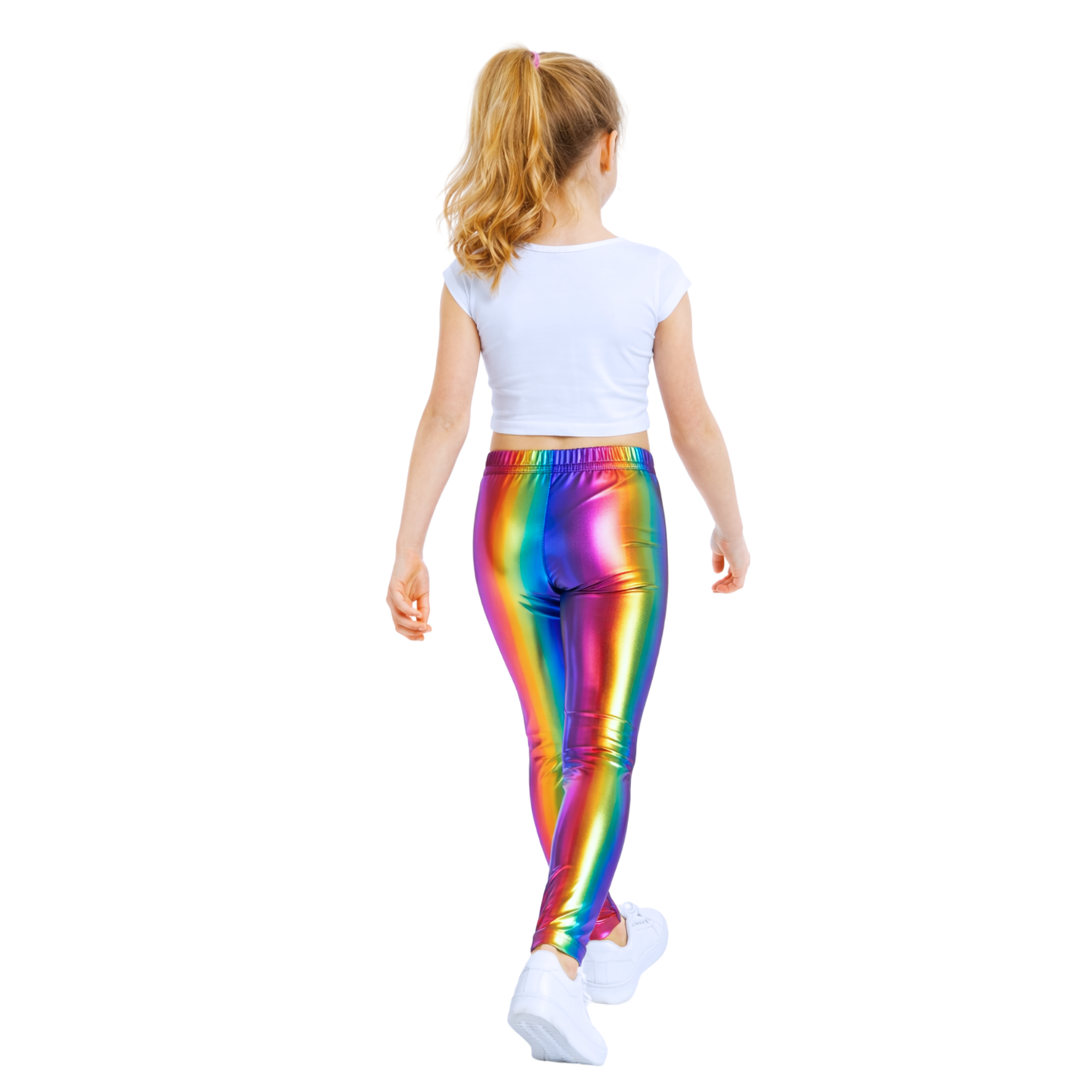 Kids Elasticated Metallic Leggings