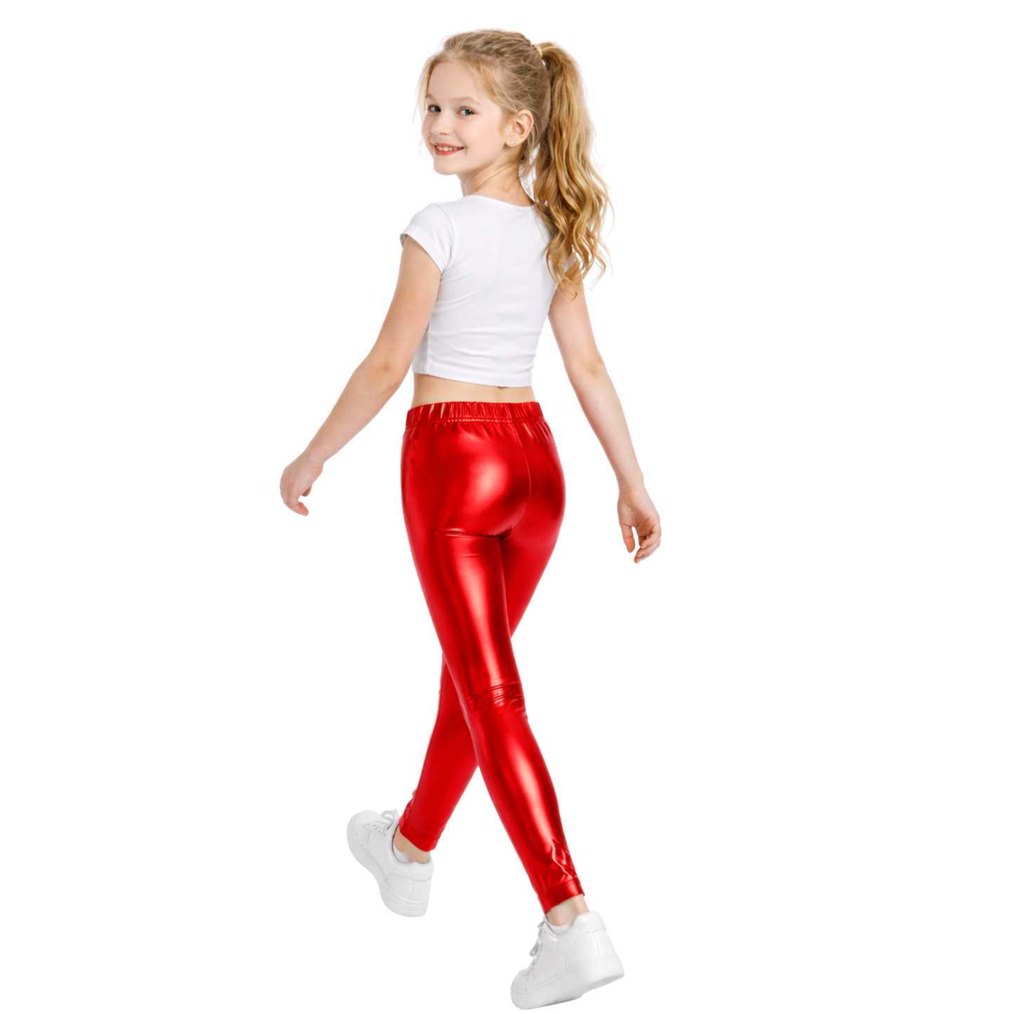 Kids Elasticated Metallic Leggings