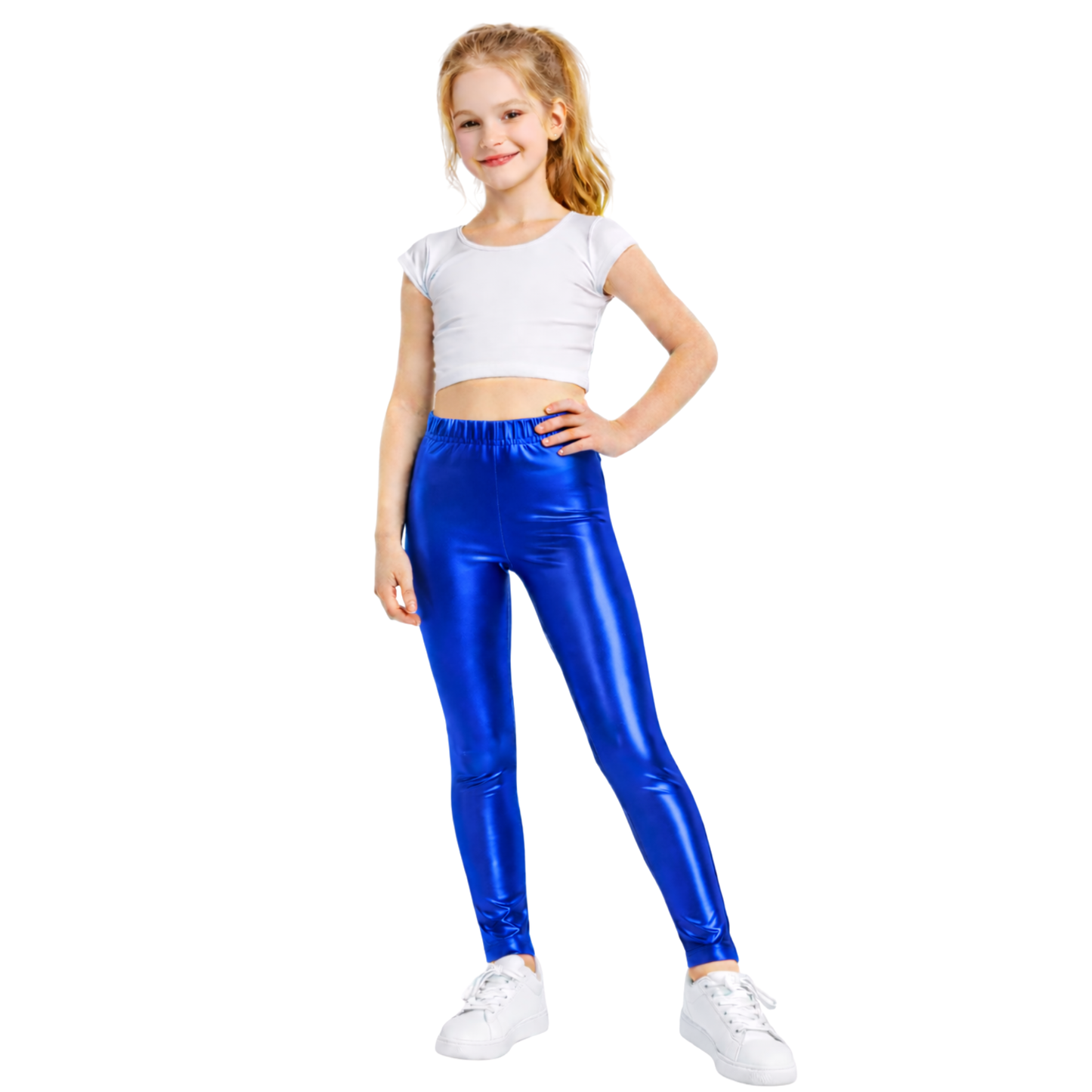 Kids Elasticated Metallic Leggings