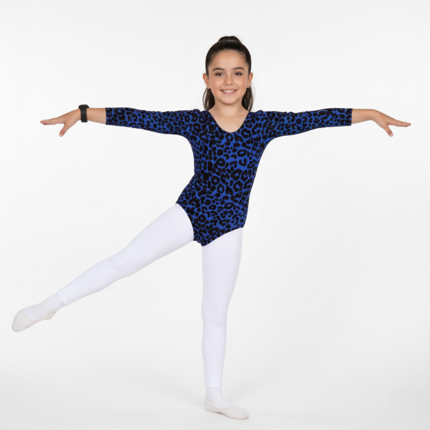 Girls Long Sleeve Bodysuit Leopard Print