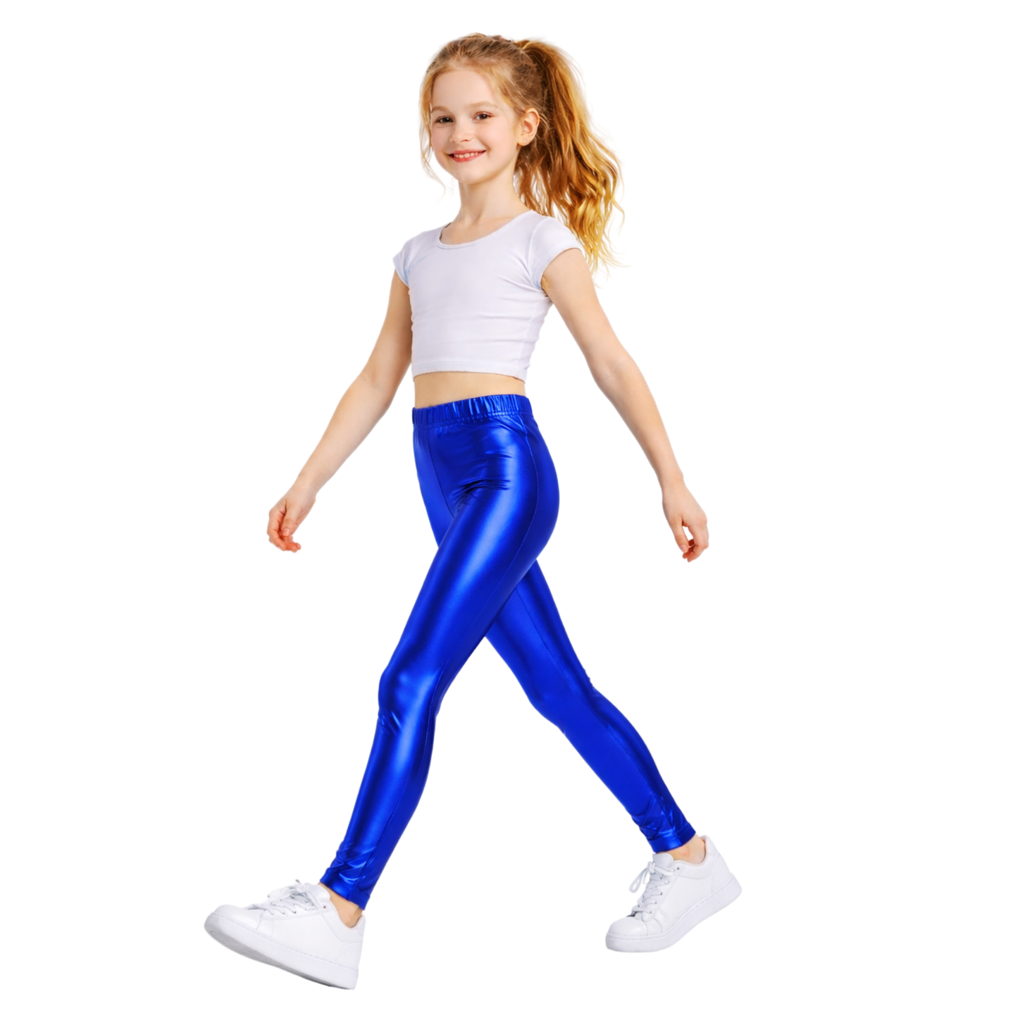 Kids Elasticated Metallic Leggings