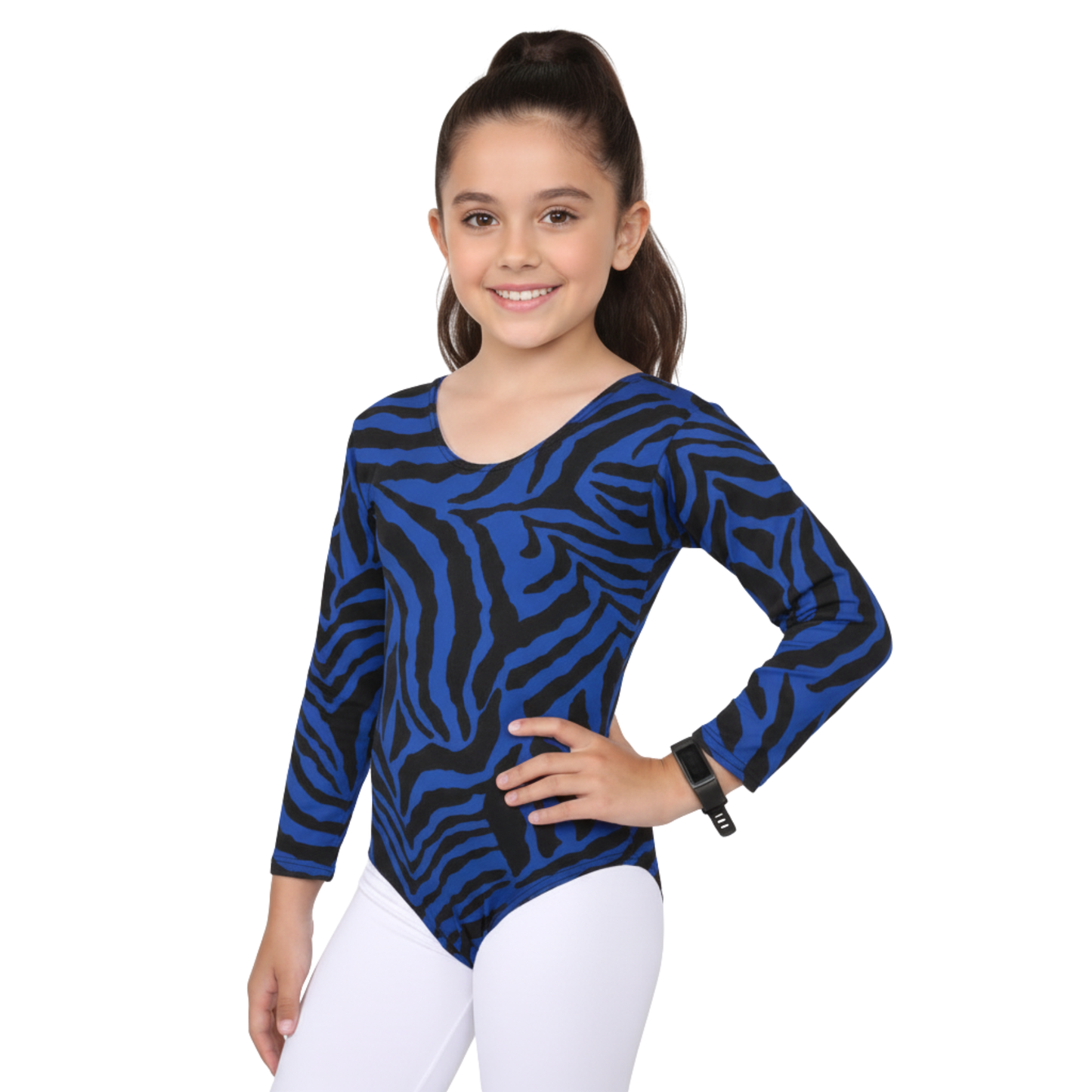 Girls Long Sleeve Bodysuit Zebra Print
