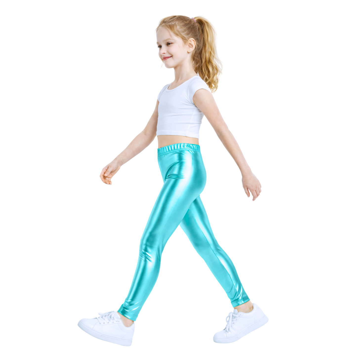 Kids Elasticated Metallic Leggings