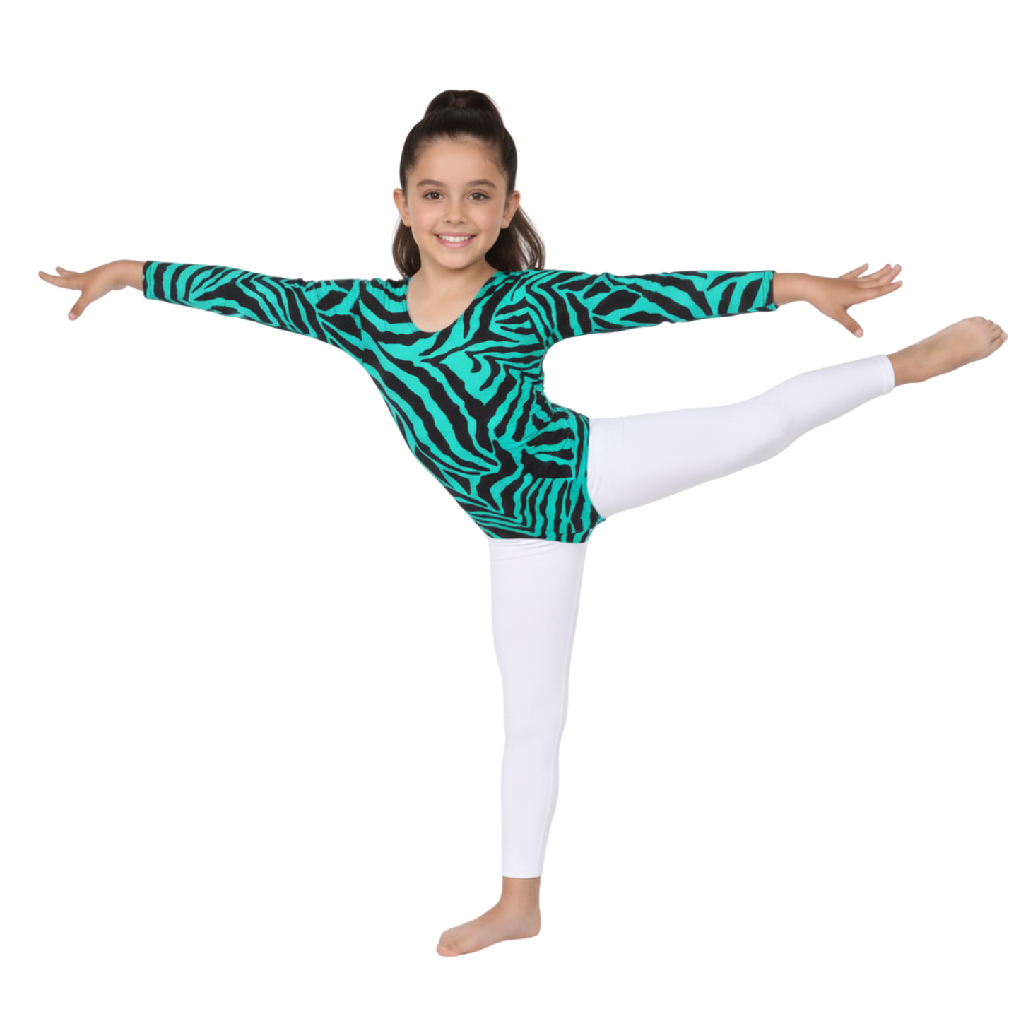 Girls Long Sleeve Bodysuit Zebra Print