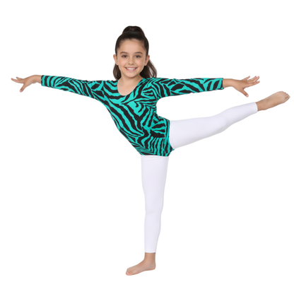 Girls Long Sleeve Bodysuit Zebra Print