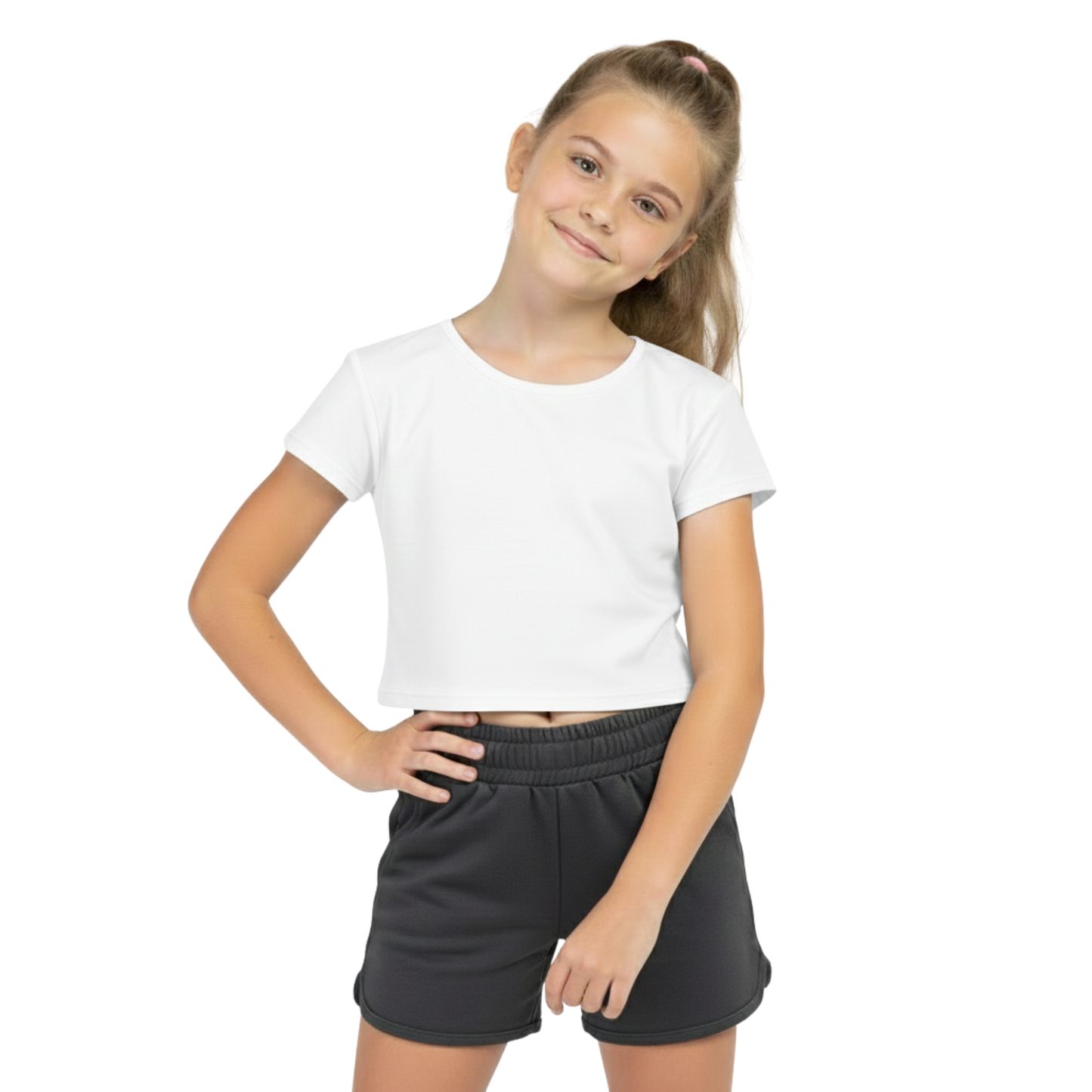 Girls Cape Sleeve Crop Top
