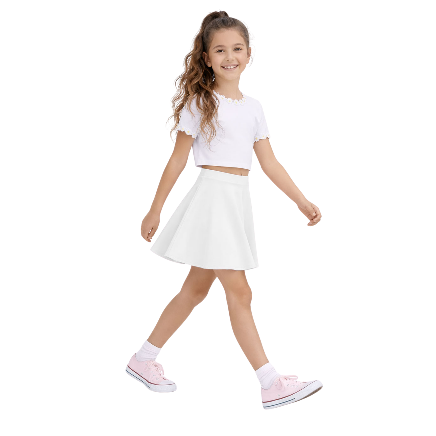 Girls High waist Skater Skirt