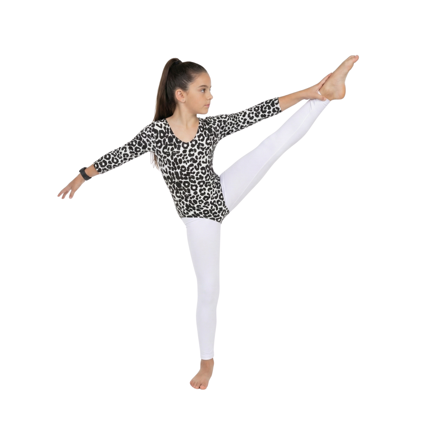 Girls Long Sleeve Bodysuit Leopard Print