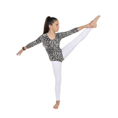 Girls Long Sleeve Bodysuit Leopard Print