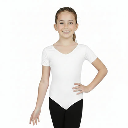 Girls Short Sleeve Bodysuit Plain