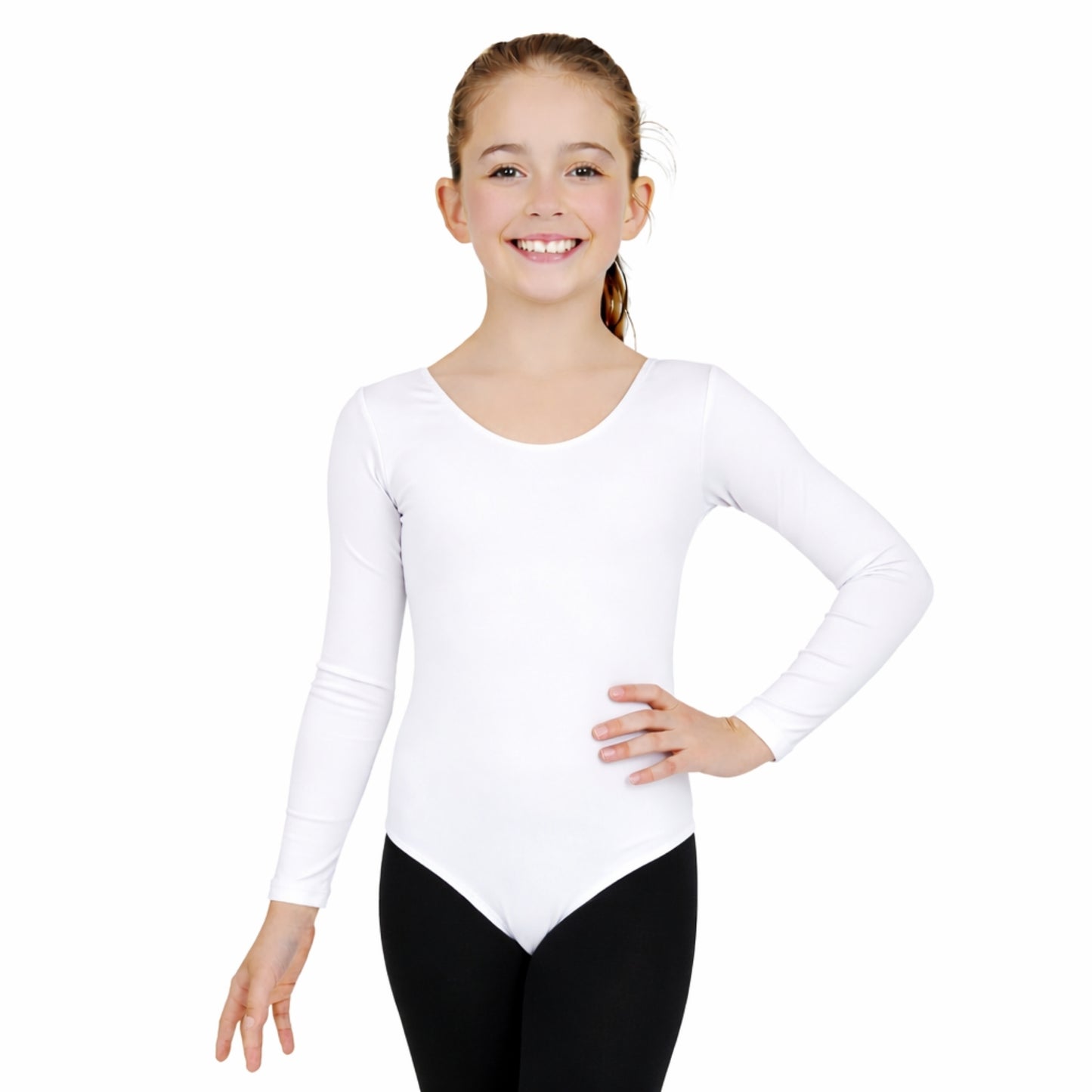 Girls Long Sleeve Bodysuit Plain