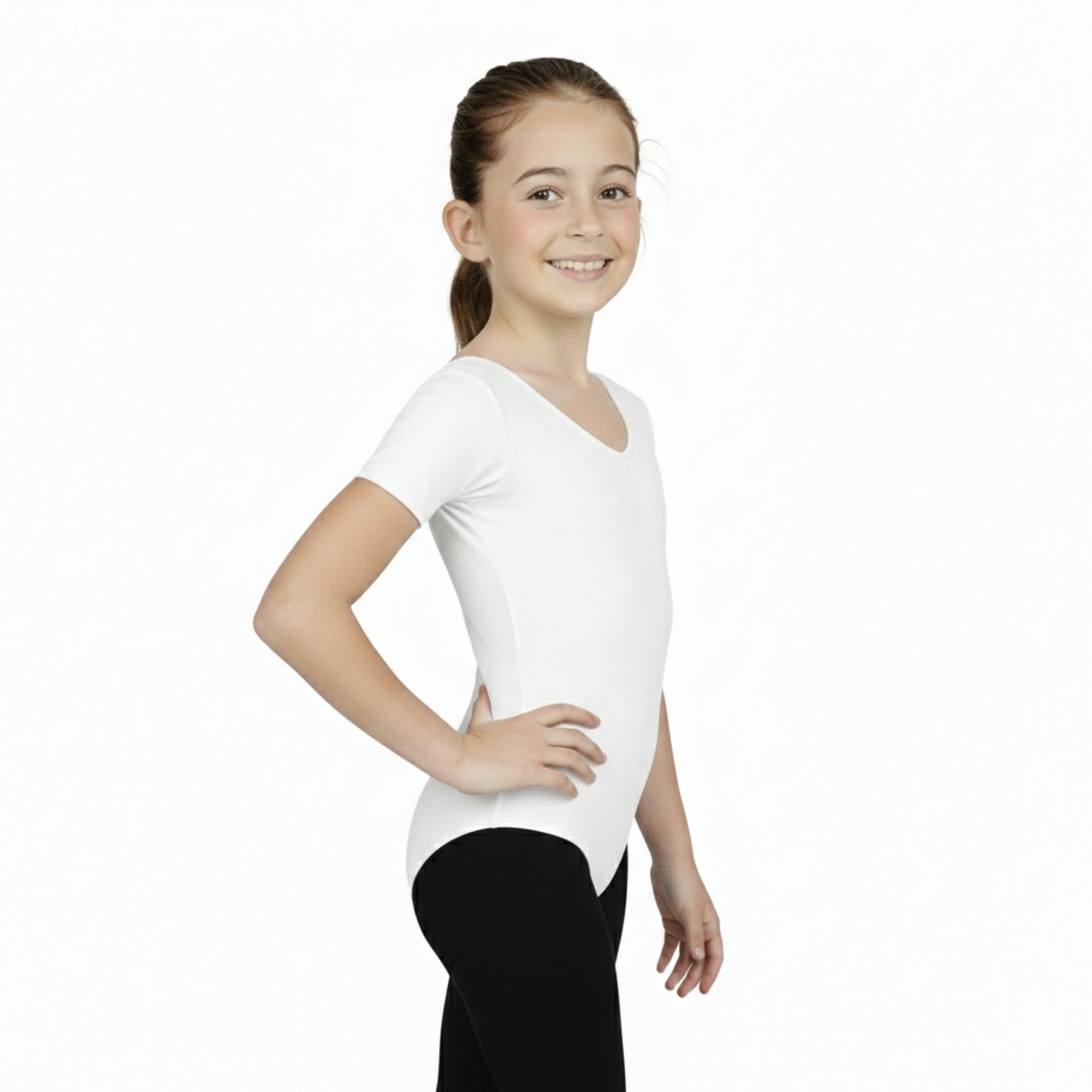 Girls Short Sleeve Bodysuit Plain
