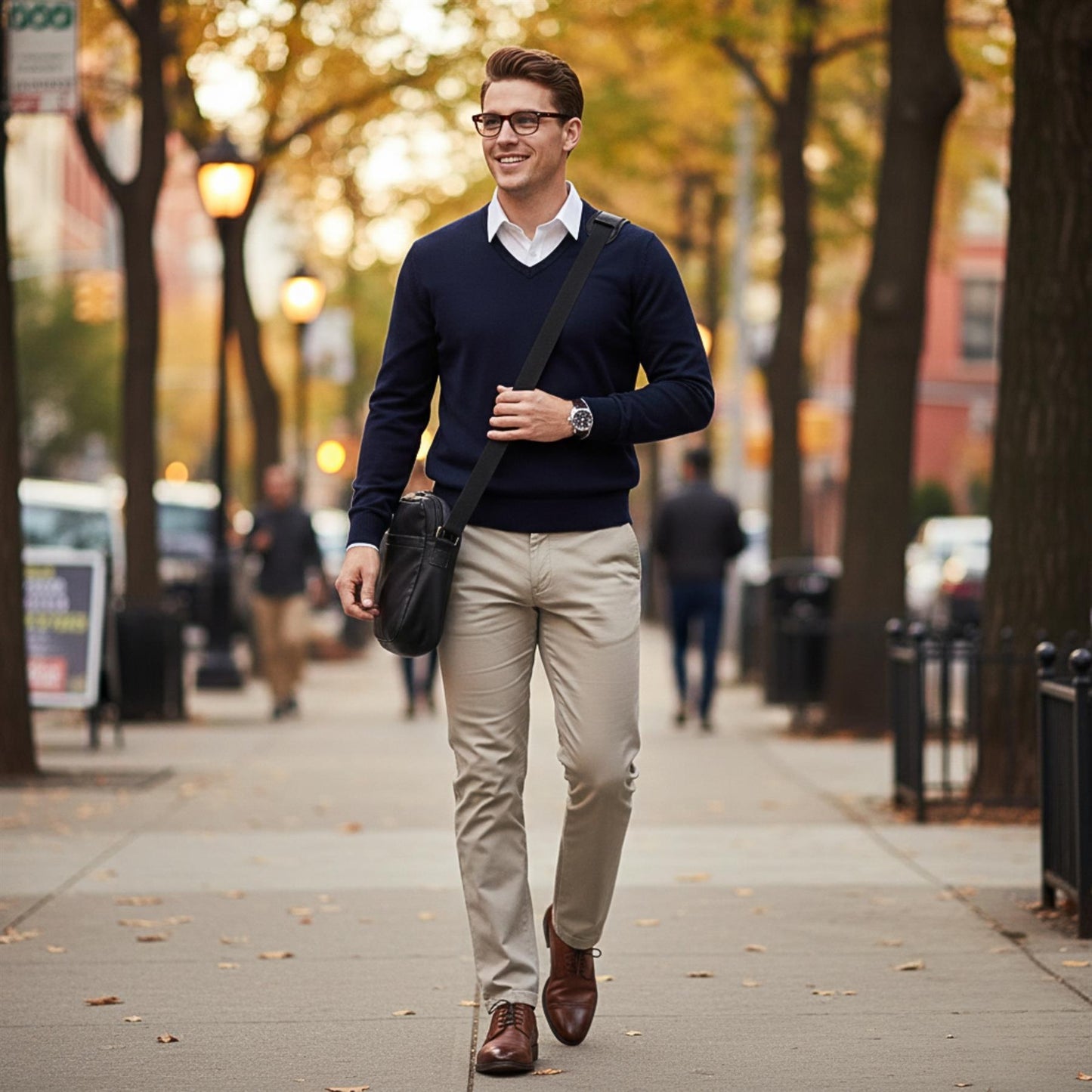 School Stitch® Premium V Neck Jumpers for Men UK, Long Sleeve Cotton Blend Mens Sweatshirts, Comfortable Fit Adults Sweaters, Classic Grey, Navy & Black Casual College & Office Wear Mens Jumper, S-XXL